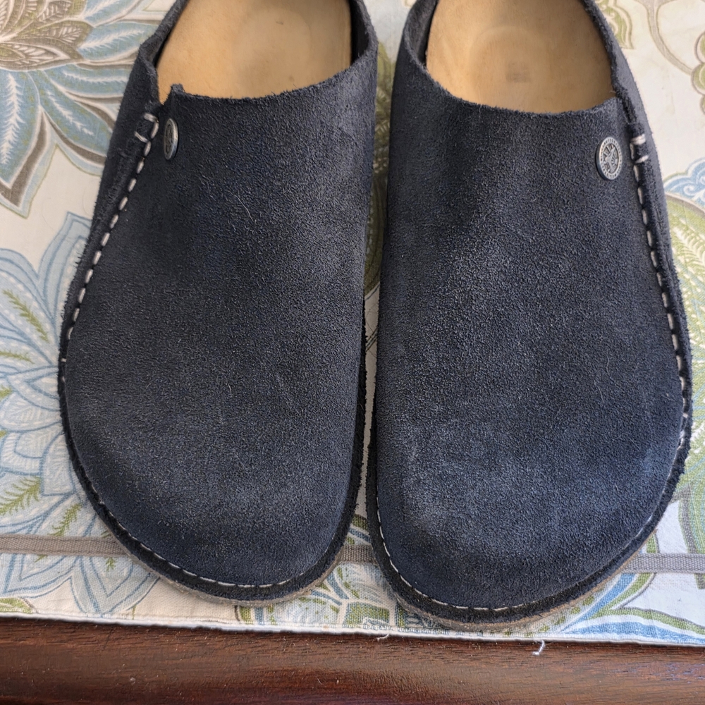Birkenstock Dark Blue Suede Mules